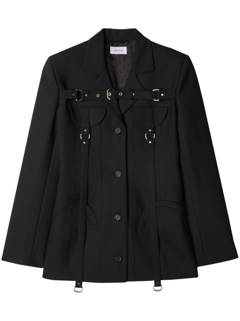 Áo vest lông mềm mại với cổ áo bằng vải len đen và khóa trang trí cho phụ nữ