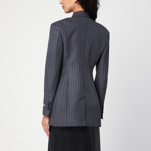 OFF-WHITE Grey Pinstripe Single-Breasted Jacket for Women