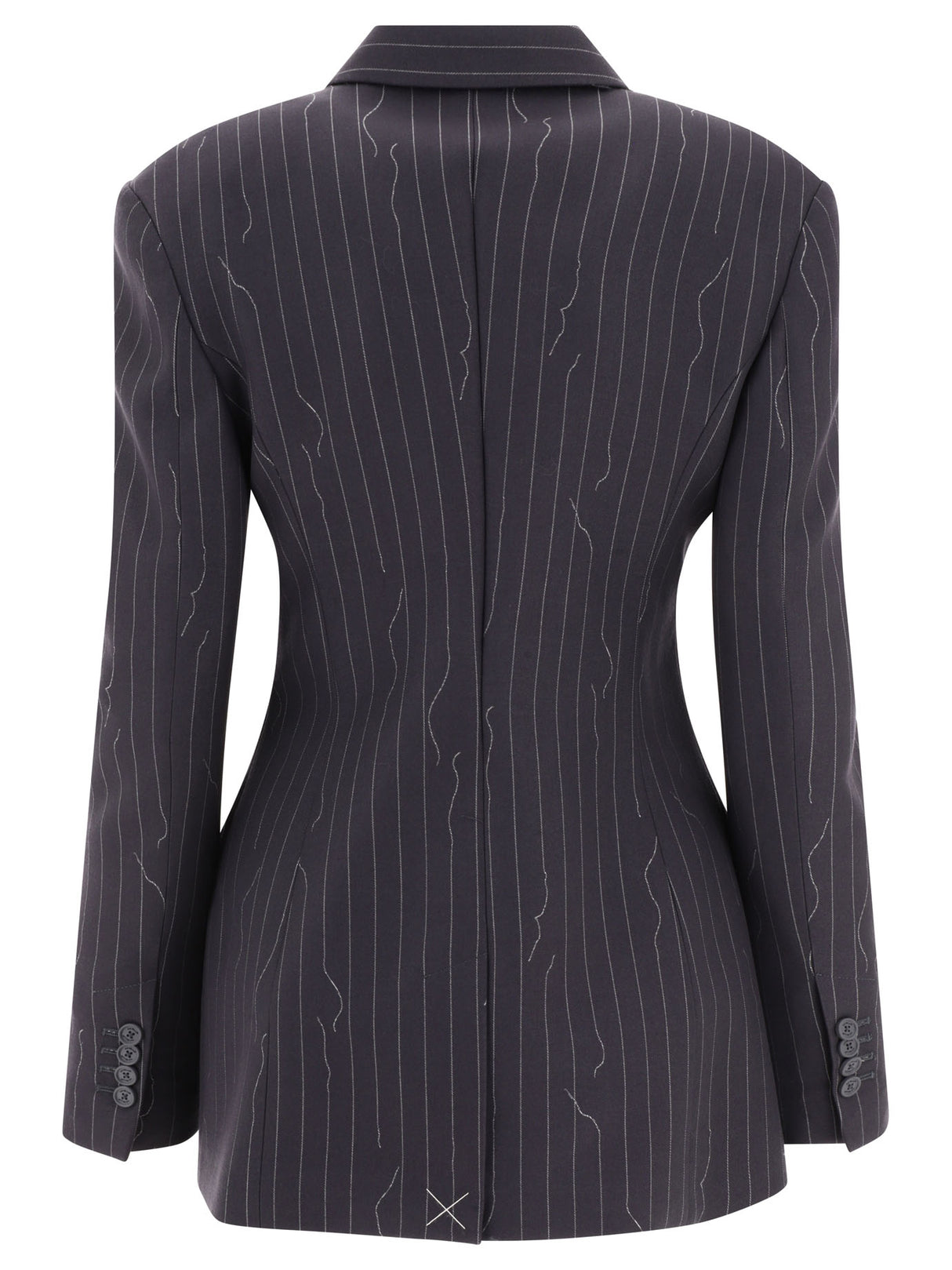 OFF-WHITE Navy Pinstriped Blazer for Women - SS24 Collection