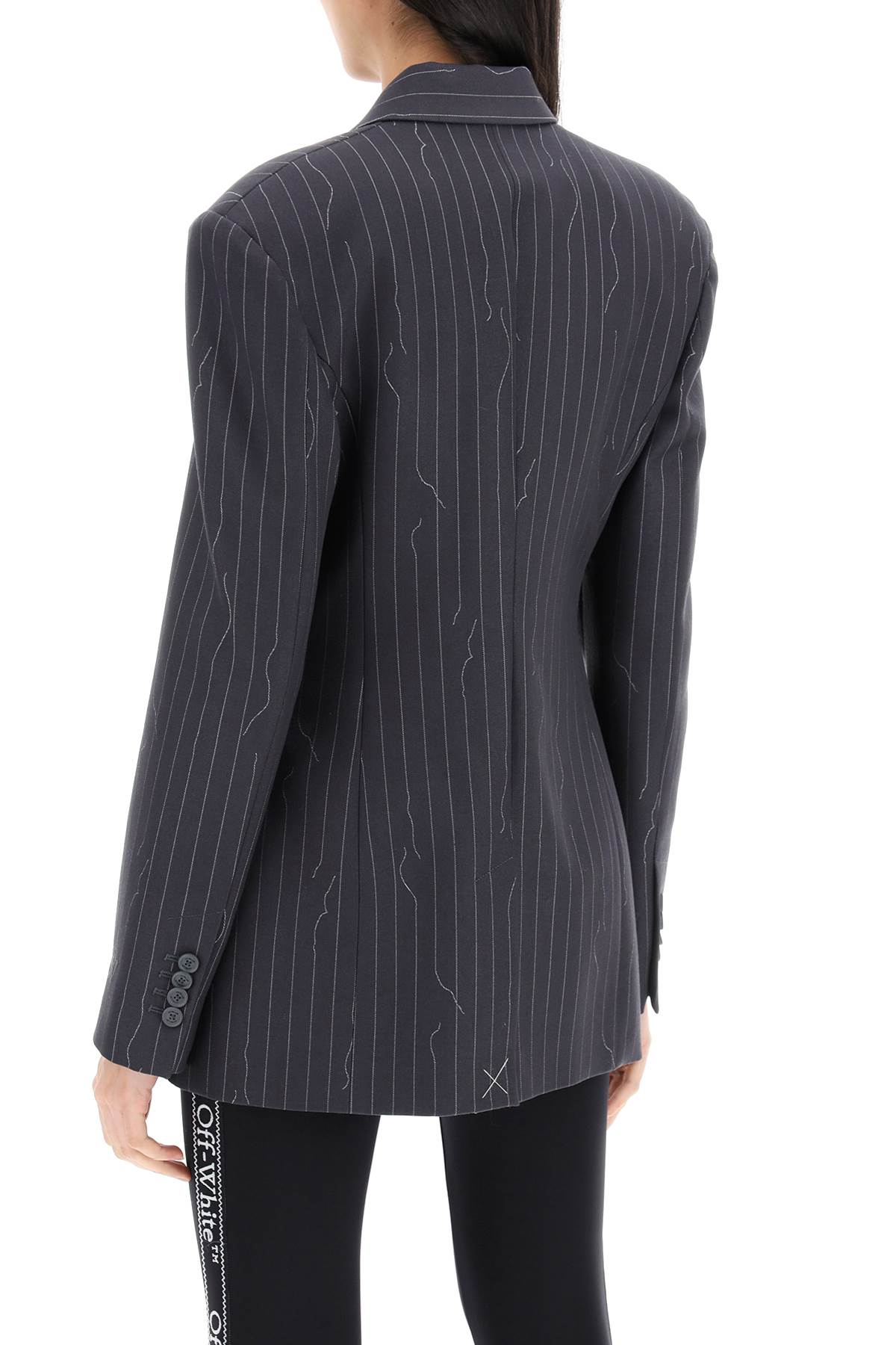 OFF-WHITE Tailored Grey Pinstripe Jacket