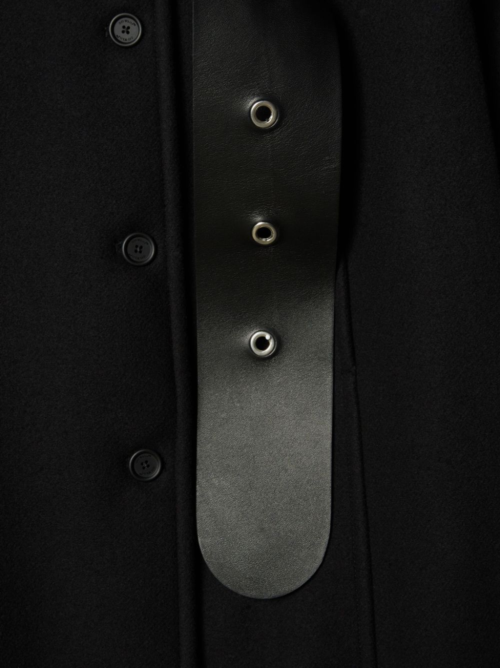 Áo khoác đen thắt lưng cho phụ nữ in sợi len dòng FW23