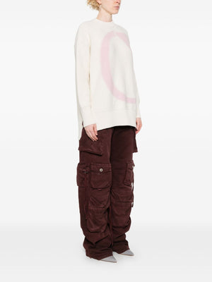 OFF-WHITE Oversized Maxi Pink Logo Sweater for Women