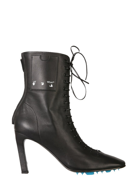 OFF-WHITE Sculpted Heeled Boots with Laces - 10 cm