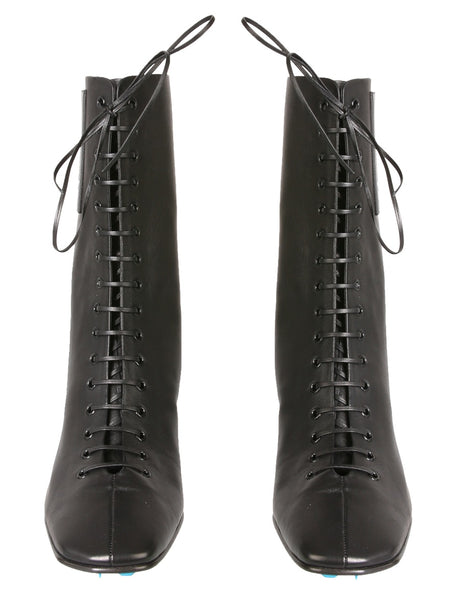 OFF-WHITE Sculpted Heeled Boots with Laces - 10 cm