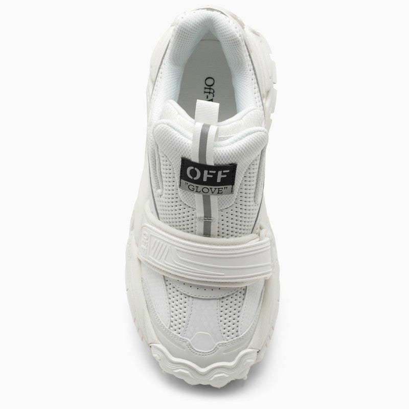 OFF-WHITE White Leather and Textile Low Top Trainer for Women