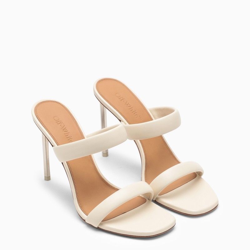 OFF-WHITE High Strap Sandal in White Leather for Women