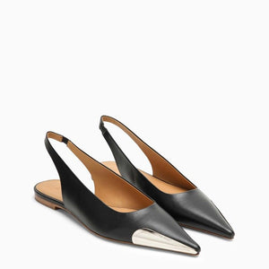 Giày Sandal Đen Elegance cho Nữ với đầu kim loại