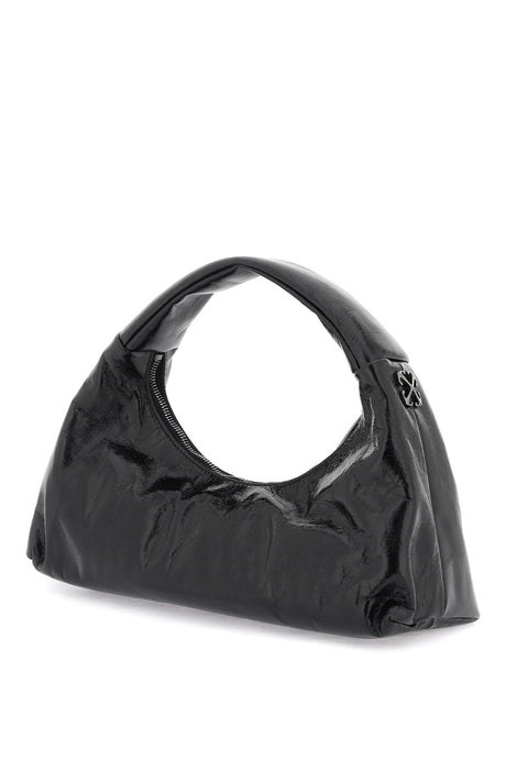Túi đeo vai da đen với chi tiết màu bạc đậm