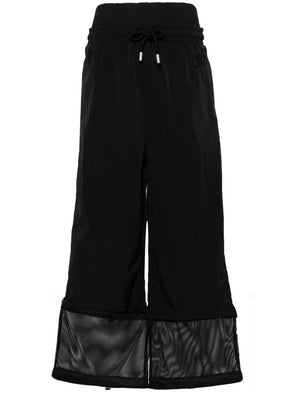 OFF-WHITE Crispy Black Wide Mesh Trousers for Women