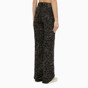 OFF-WHITE Vintage Black Denim Flared Trousers for Women