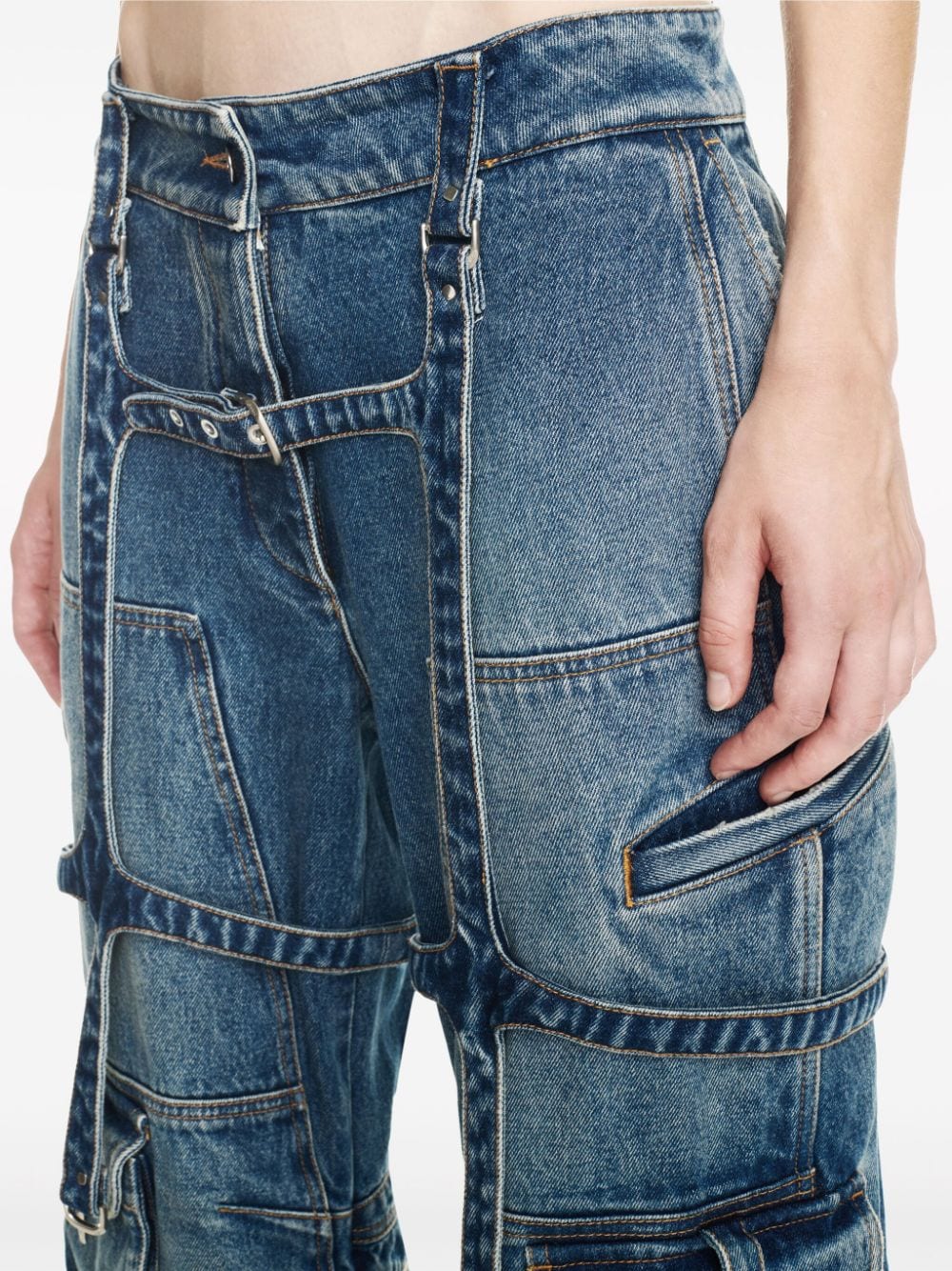 OFF-WHITE Blue Cargo Over Pants for Women - SS24 Collection