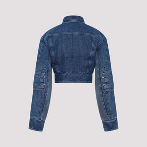 Áo khoác denim cắtngang cho nữ mùa SS23