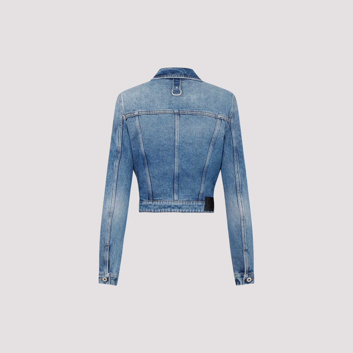 OFF-WHITE Navy Cropped Denim Jacket for Women | FW23 Collection