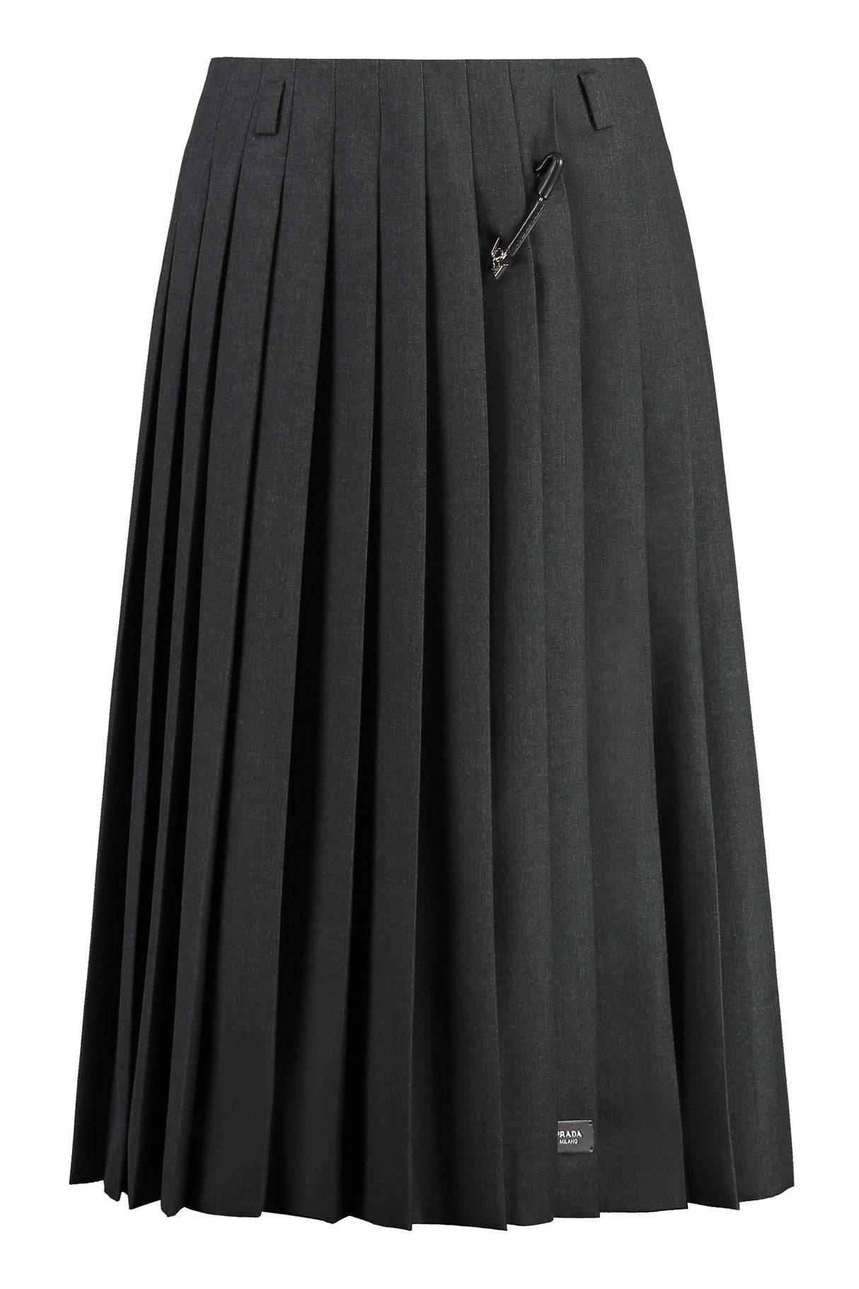 PRADA Elegant Wool Pleated Mini Skirt