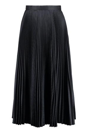 PRADA Chic Black Pleated Skirt in Silk Jacquard for Women - FW22
