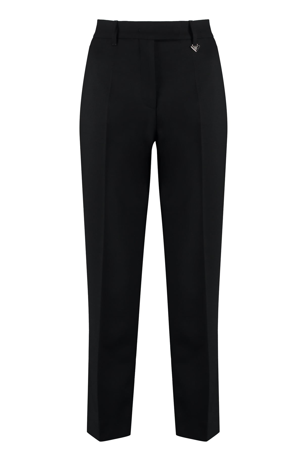 PRADA Black Wool Cropped Trousers for Women