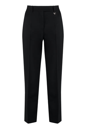 PRADA Black Wool Cropped Trousers for Women