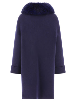 GIOVI Blue Wool and Cashmere Jacket for Women - FW23 Season Collection