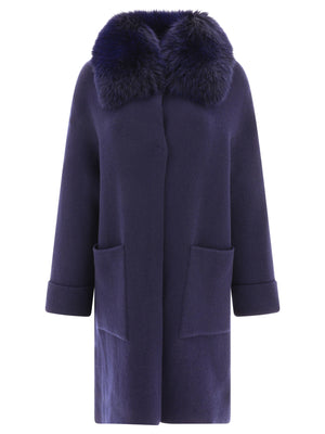 GIOVI Blue Wool and Cashmere Jacket for Women - FW23 Season Collection