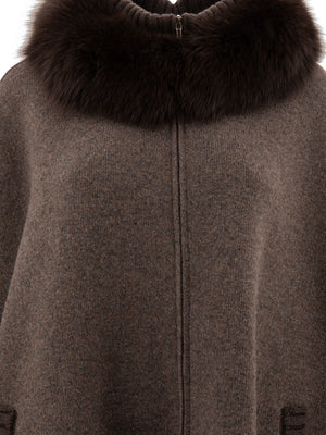 GIOVI Luxurious Mocha Wool-Cashmere Poncho