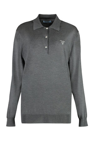 PRADA Long Sleeve Knit Polo Shirt for Women