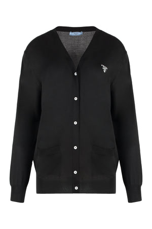 PRADA Elegant Silk Cardigan with Front Pockets