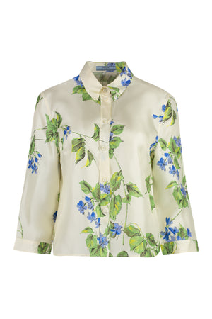 PRADA Floral Printed Silk Blouse