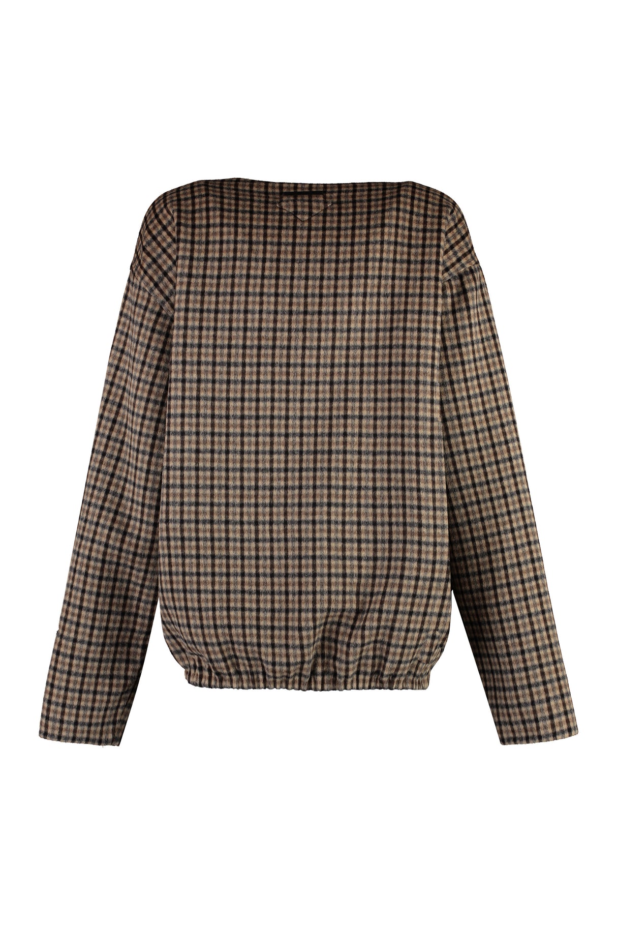 Áo len nữ Beige Checkered Cashgora tuyệt đẹp - FW23