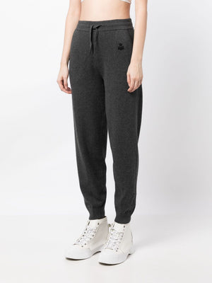 ISABEL MARANT ETOILE Kira Anthracite Knit Jogging Pants - Women