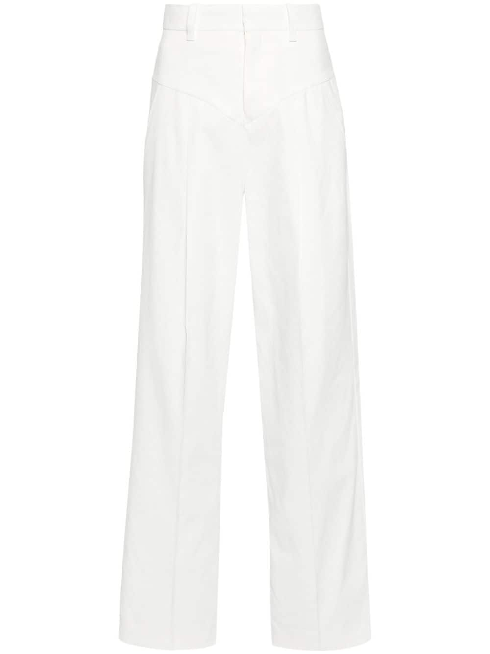 ISABEL MARANT High-Waisted White Wide Leg Trousers for Women