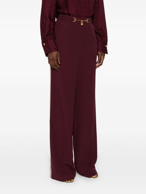 ELISABETTA FRANCHI Marine Straight Pants with Golden Logo