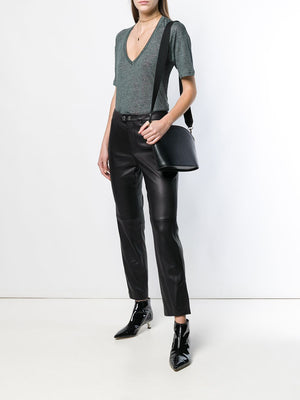 ISABEL MARANT Black Leather Pants for Women - SS19 Collection