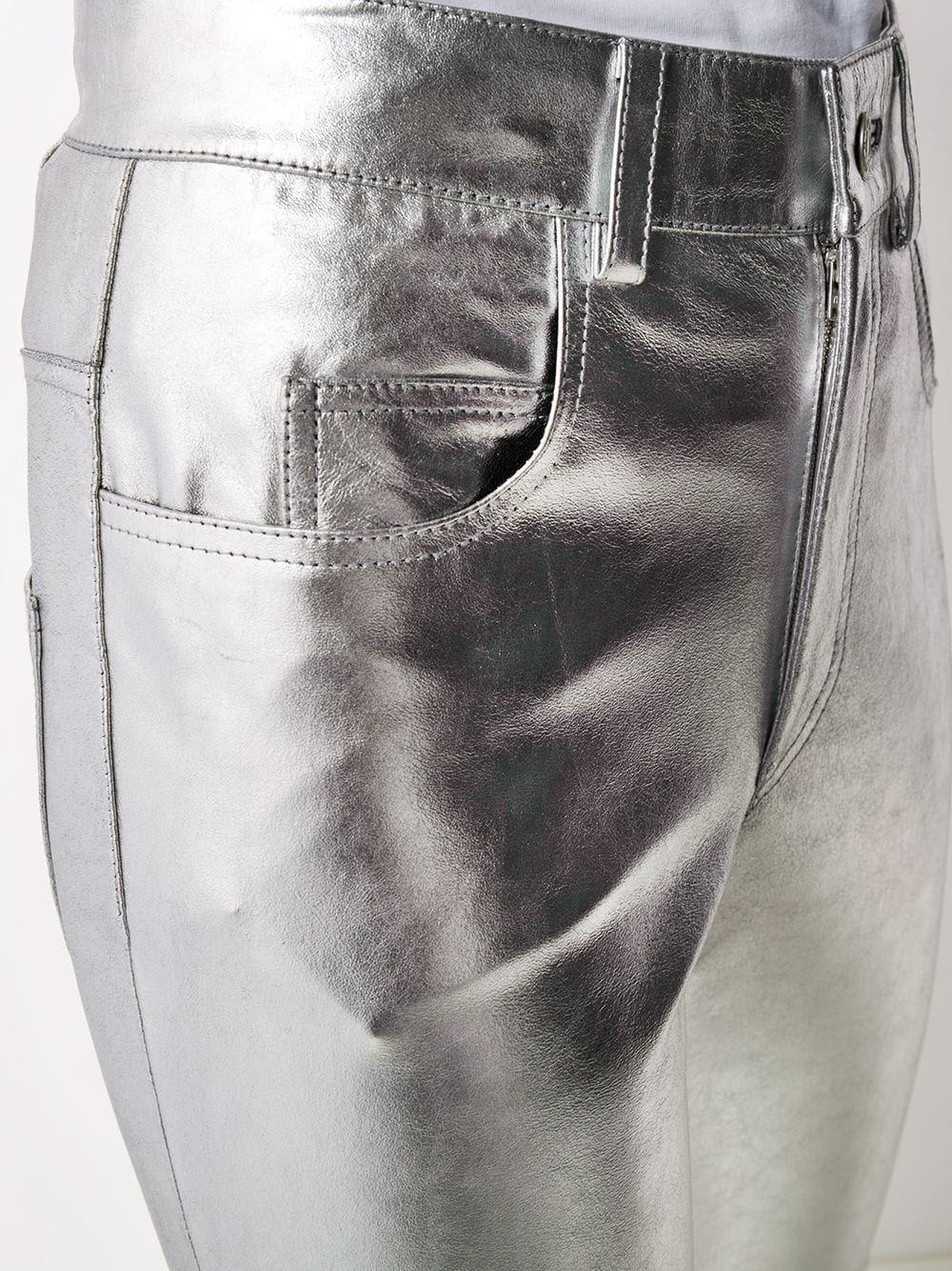 ISABEL MARANT ETOILE 2024 Women's Straight Pants in Silver for 20SS Season