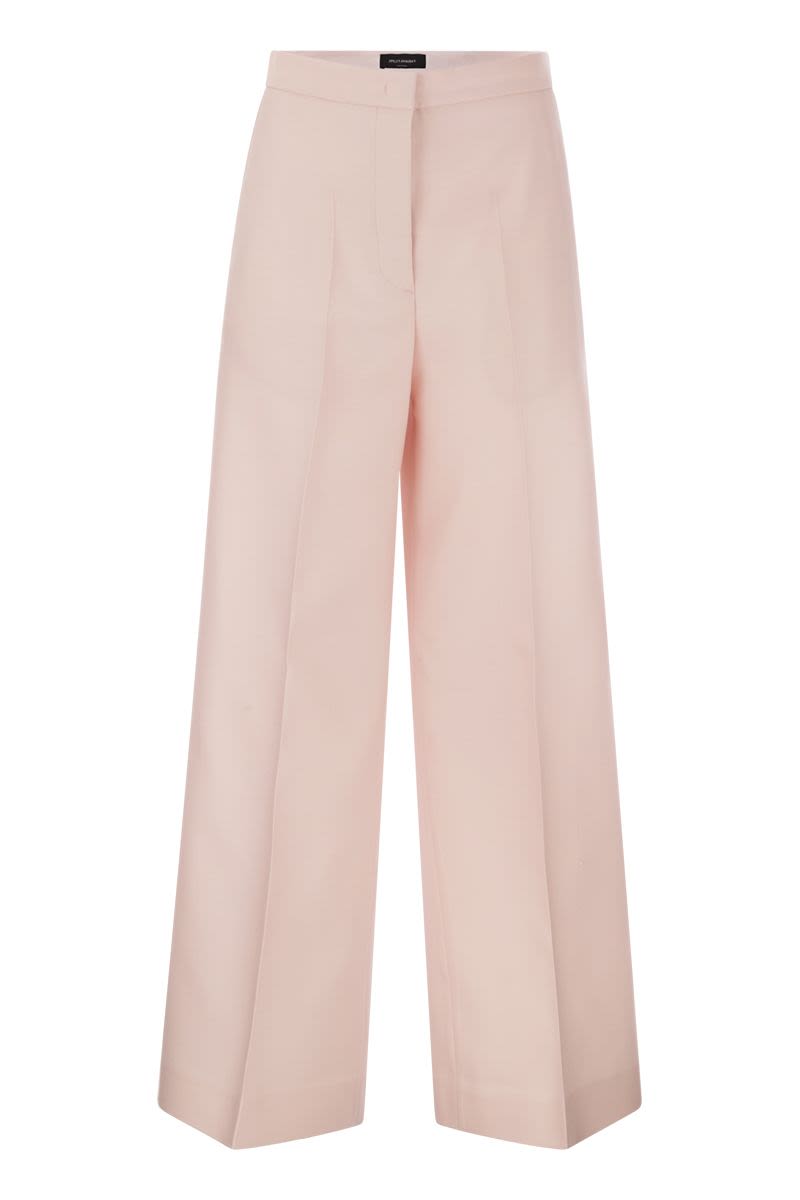 FABIANA FILIPPI Contemporary Pink Wide Trousers in Wool and Silk for Women - SS24