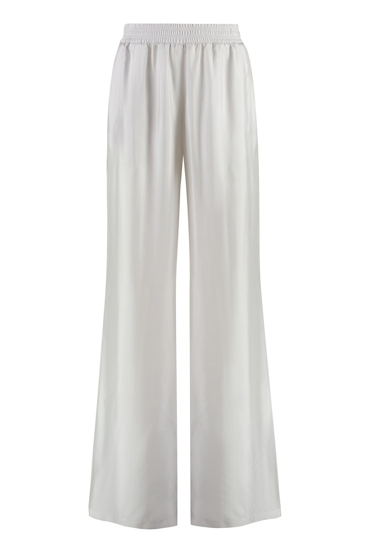 FABIANA FILIPPI Gray Satin Trousers with Elastic Waistband for Women - SS24