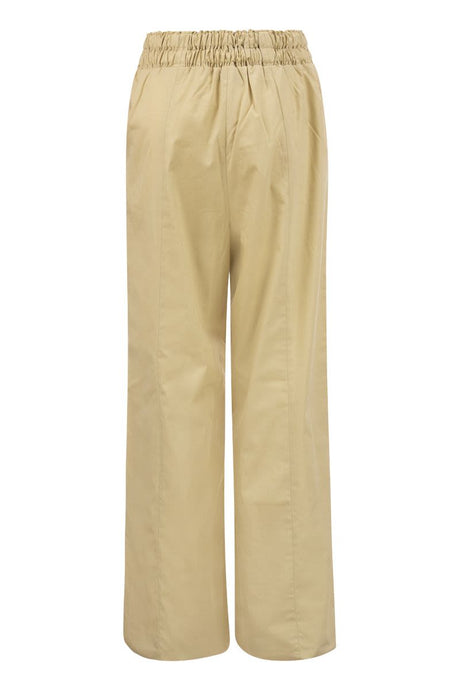 FABIANA FILIPPI Lightweight Cotton Poplin Trousers for Women in Straw