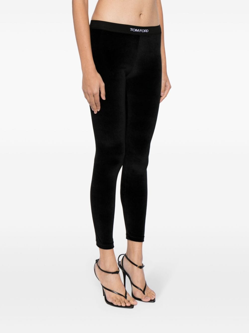 TOM FORD Luxurious Velvet Leggings with Logo Band