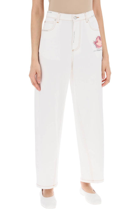 MARNI Embroidered Logo & Flower Patch Jeans for Women
