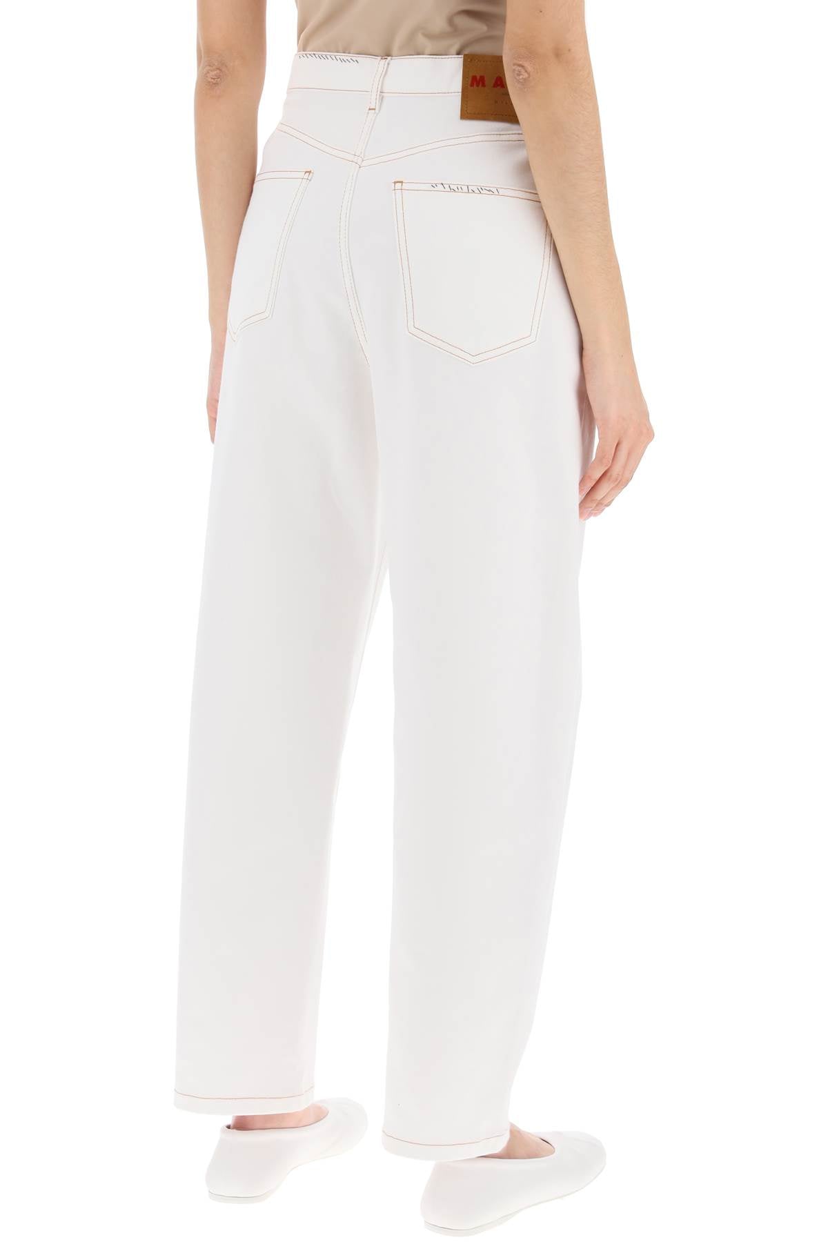 MARNI White Logo Application Jeans for Women