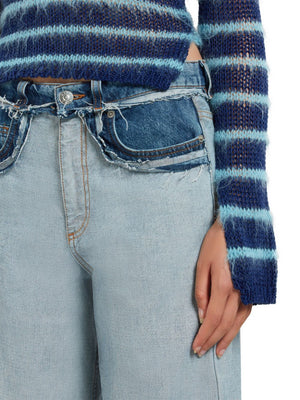MARNI Blue Denim Jeans with Contrast Stitching Details