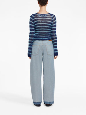 MARNI Blue Denim Jeans with Contrast Stitching Details