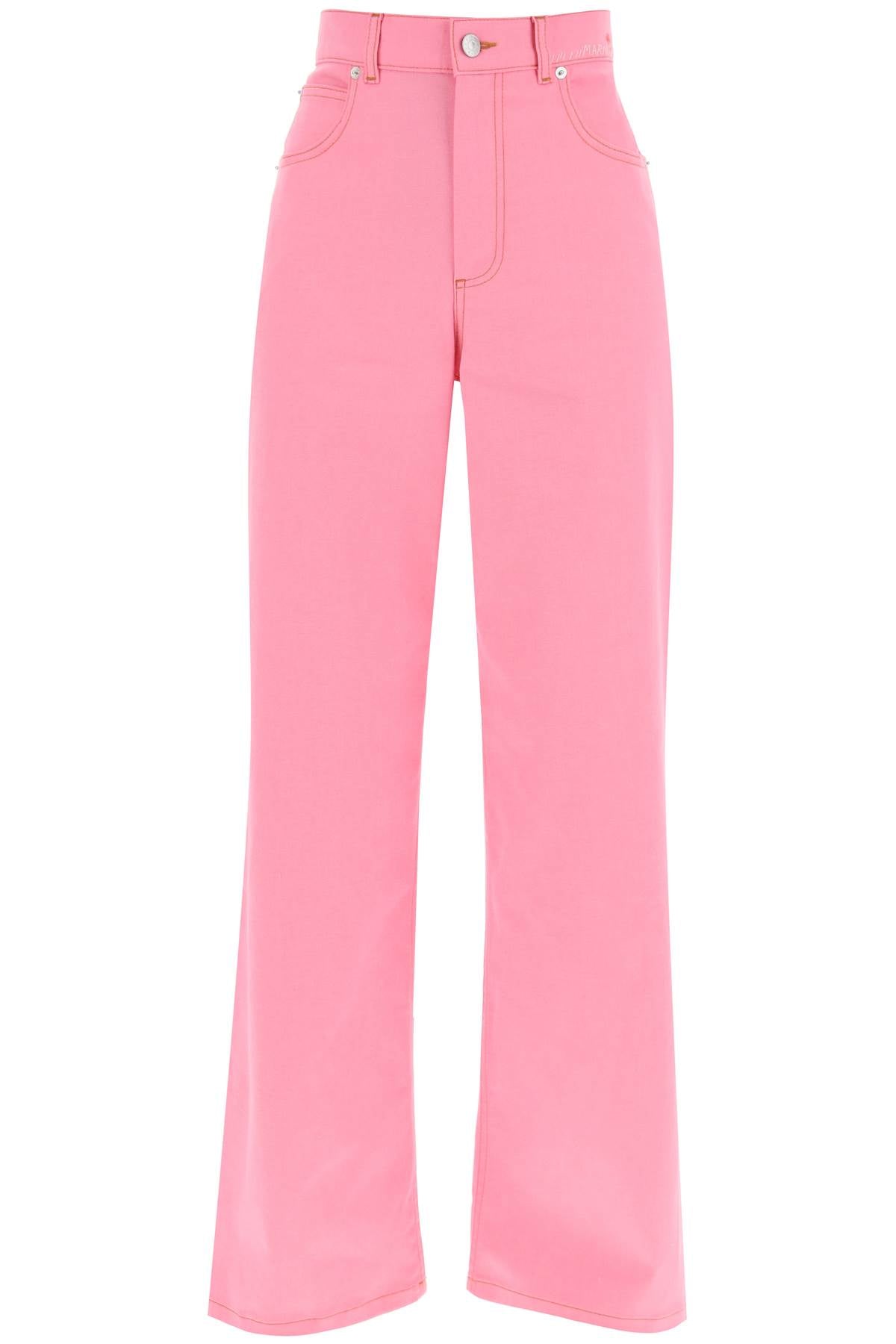 MARNI Lightweight Denim Jeans - Wide Leg Silhouette, Regular Waist, Pink