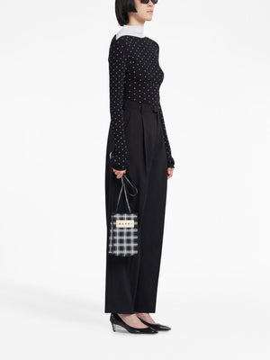 MARNI Women's Black Wool Pants for FW23 Collection