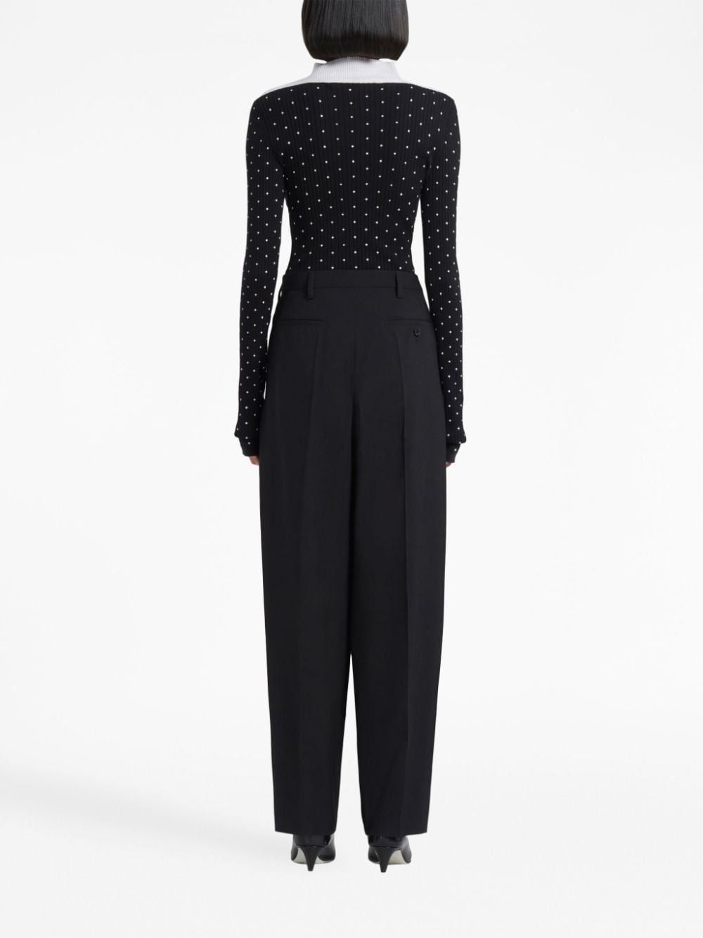 MARNI Women's Black Wool Pants for FW23 Collection