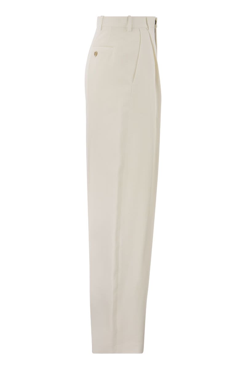 MARNI White High Waist Baggy Trousers for Women