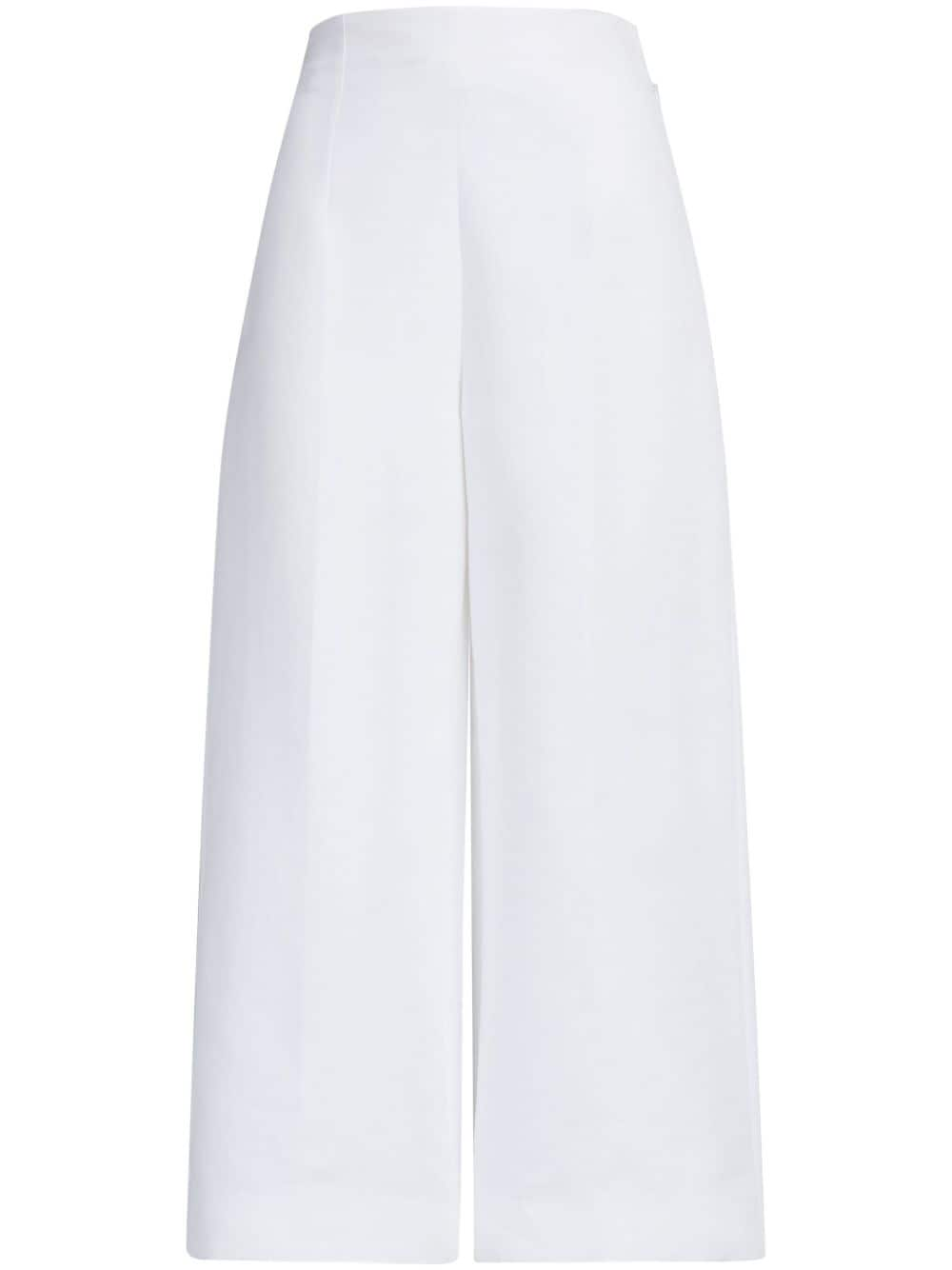 MARNI Lilywhite Cotton Woven Pants for Women - SS24 Collection