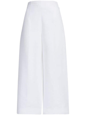 MARNI Wide Cropped Pants in Black - High Waist, Invisible Side Zip