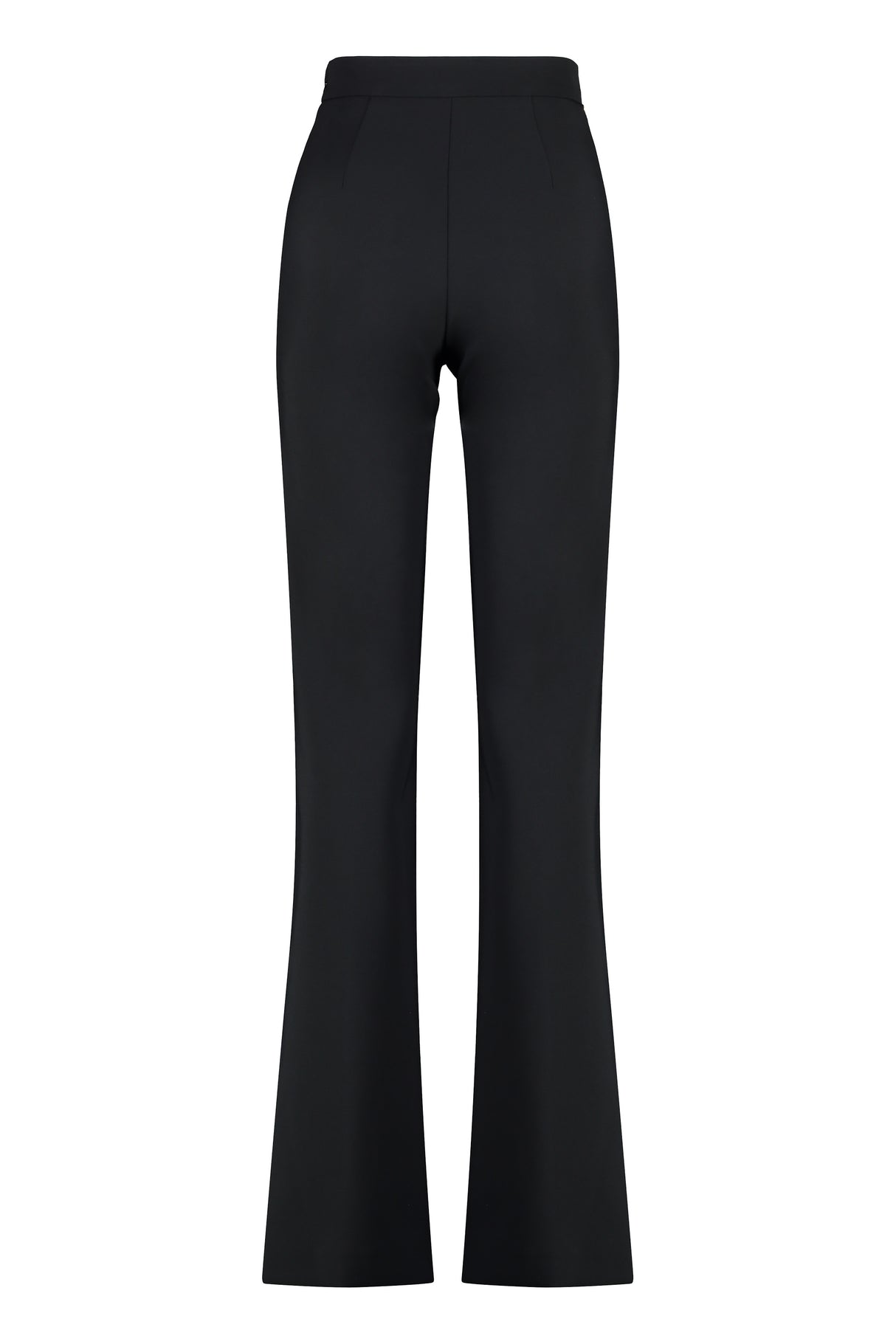 ELISABETTA FRANCHI Stretch Crepe Palazzo Trousers with Belt