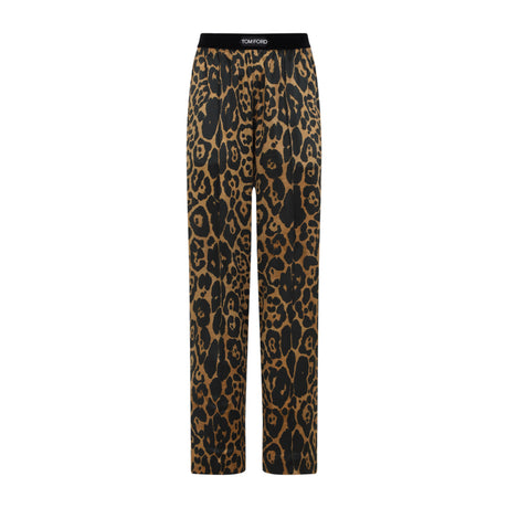 TOM FORD Leopard Print Silk Blend Pants