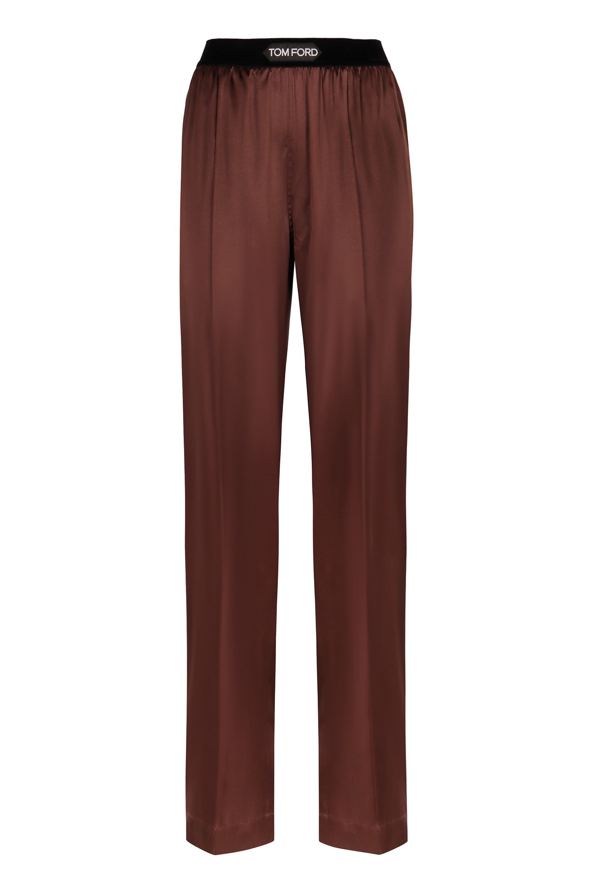 TOM FORD Elegant Silk Blend Trousers with Velvet Accents